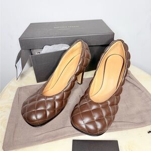 Bottega Veneta Quilted Brown Heels